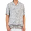 Casual Button-Down Shirts * | Club Room Men'S Carlo Geometric-Print Shirt, Created For Macy'S Bright White