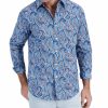 Casual Button-Down Shirts * | Club Room Men'S Long-Sleeve Jewel Paisley Shirt, Created For Macy'S Navy Blue Combo