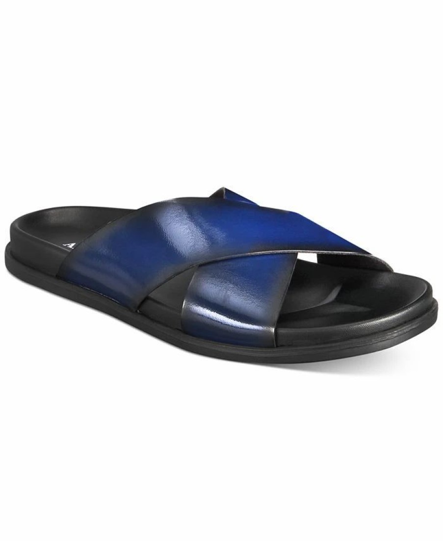 All Men'S Shoes * | Alfani Men'S Whitter Cross Sandals, Created For Macy'S Blue