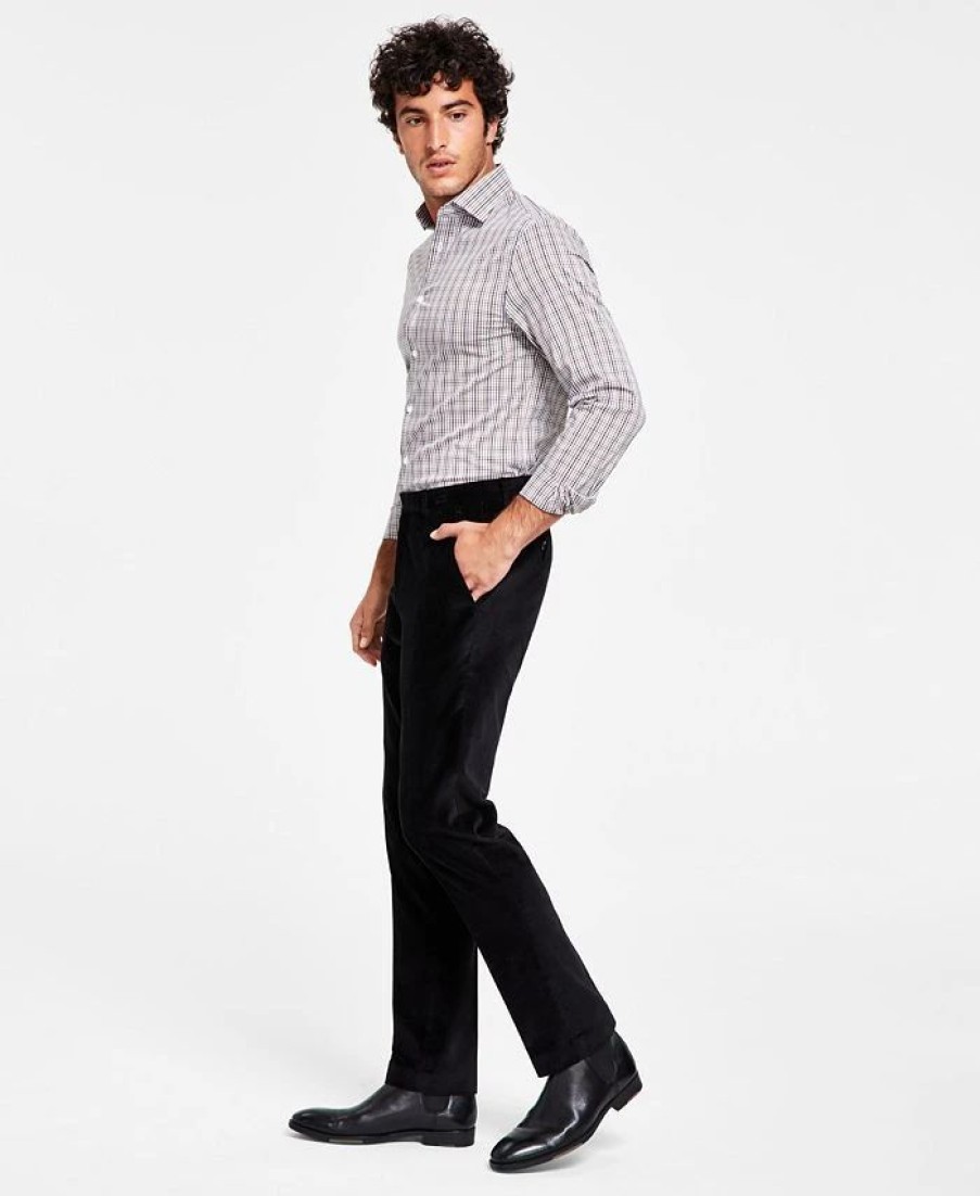 Pants * | Alfani Men'S Slim-Fit Velvet Dress Pants, Created For Macy'S