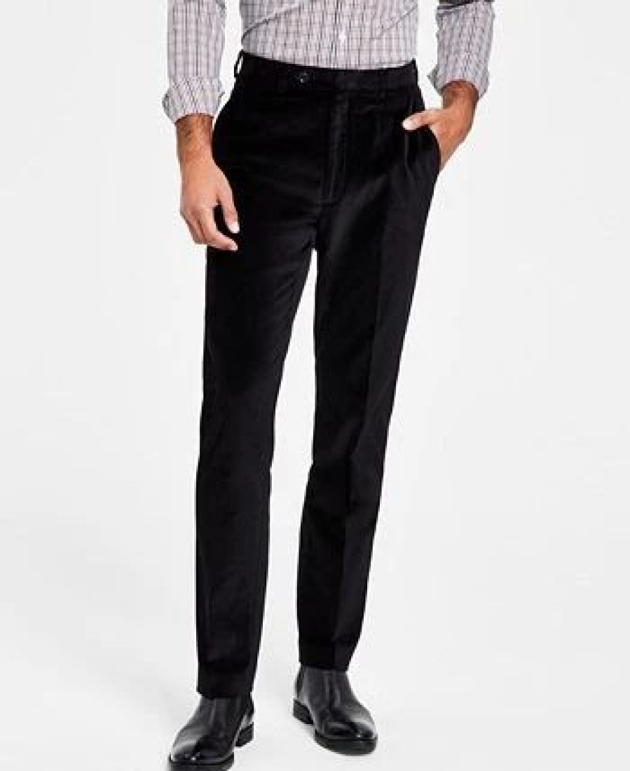 Pants * | Alfani Men'S Slim-Fit Velvet Dress Pants, Created For Macy'S