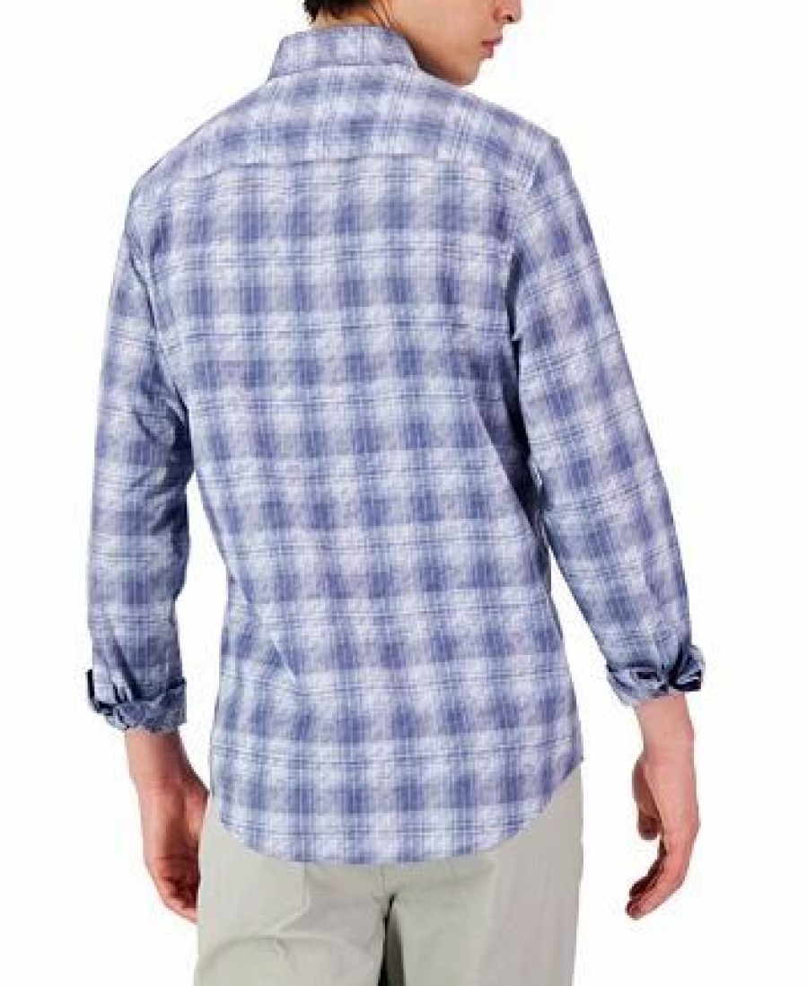 Casual Button-Down Shirts * | Alfani Men'S Long-Sleeve Domina Plaid Yarn-Dyed Shirt, Created For Macy'S