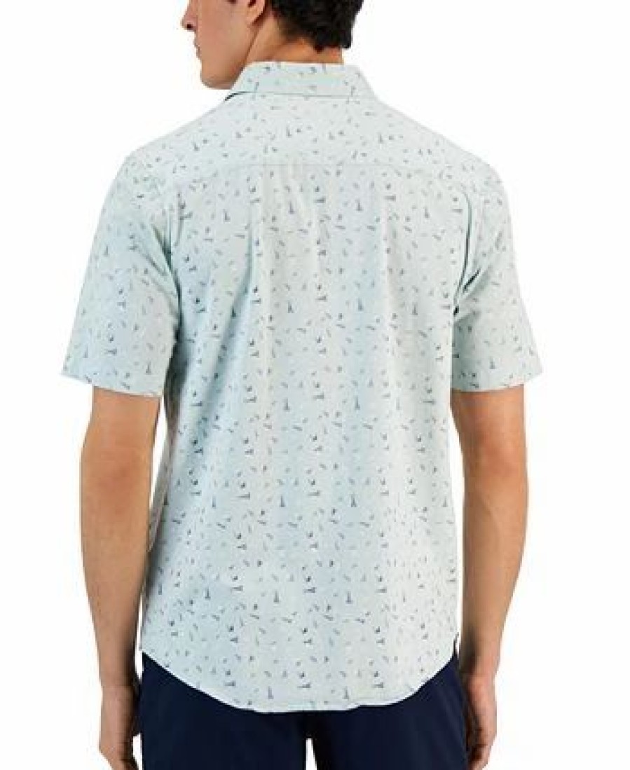 Casual Button-Down Shirts * | Alfani Men'S Trion Classic-Fit Geo-Print Button-Down Poplin Shirt, Created For Macy'S