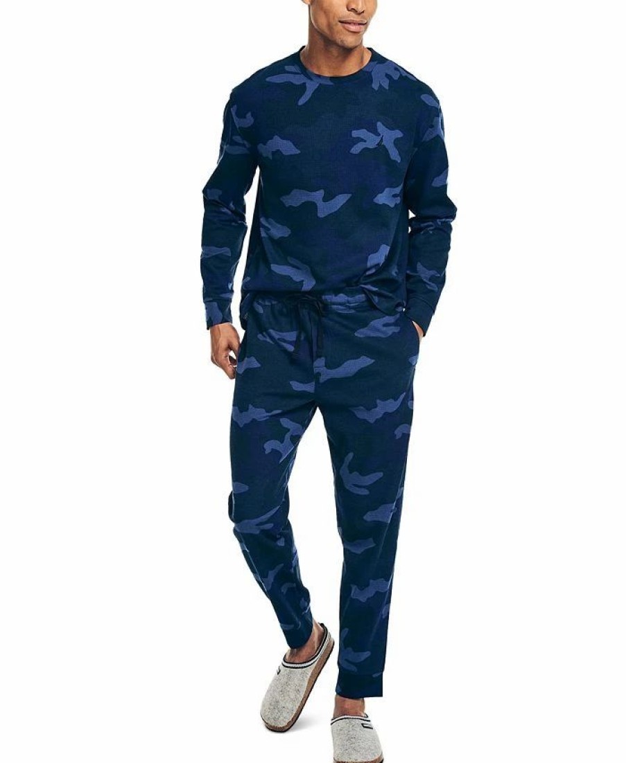 Pajamas & Robes * | Nautica Men'S Waffle Knit Thermal Pajama Set