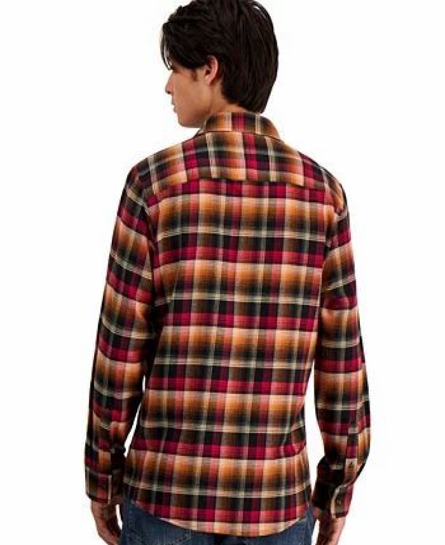 Casual Button-Down Shirts * | Alfani Men'S Long-Sleeve Iris Plaid Shirt, Created For Macy'S Black Combo