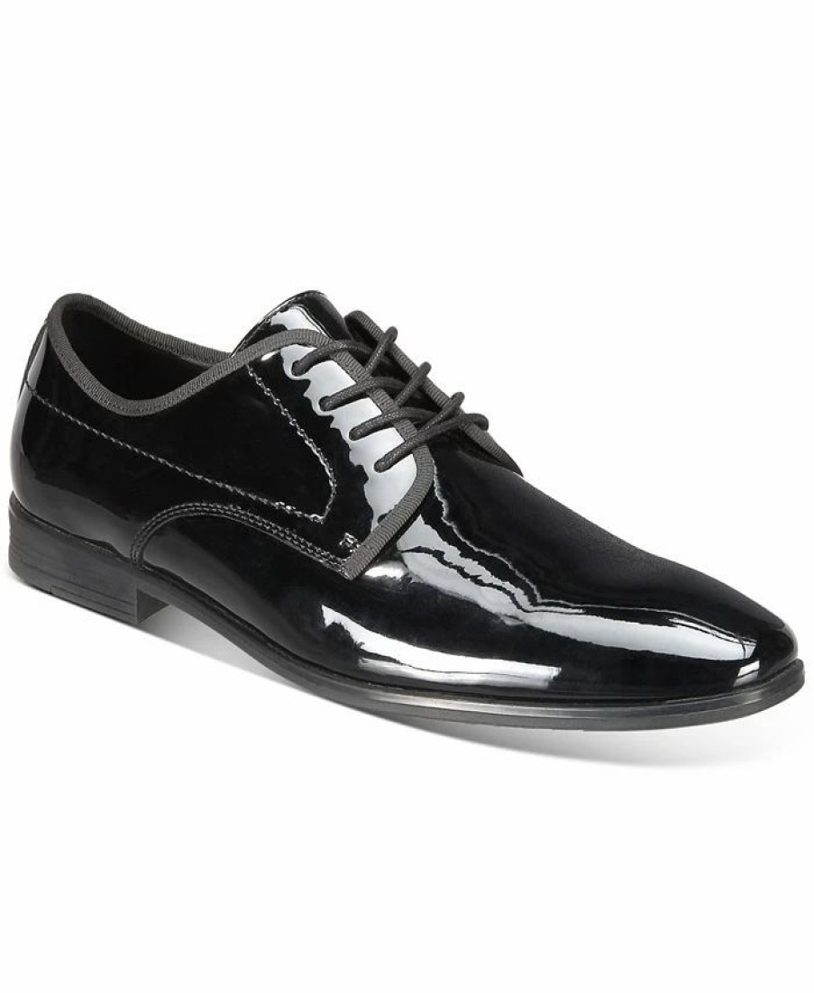 All Men'S Shoes * | Alfani Men'S Warner Patent Lace-Up Oxfords, Created For Macy'S Black