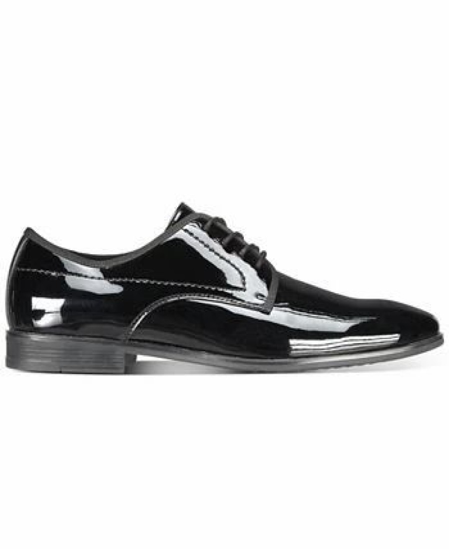 All Men'S Shoes * | Alfani Men'S Warner Patent Lace-Up Oxfords, Created For Macy'S Black