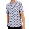 Casual Button-Down Shirts * | Club Room Men'S Silk Medallion Shirt, Created For Macy'S Bright White