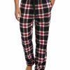 Pajamas & Robes * | Perry Ellis Portfolio Men'S Windowpane Plaid Flannel Pajama Pants