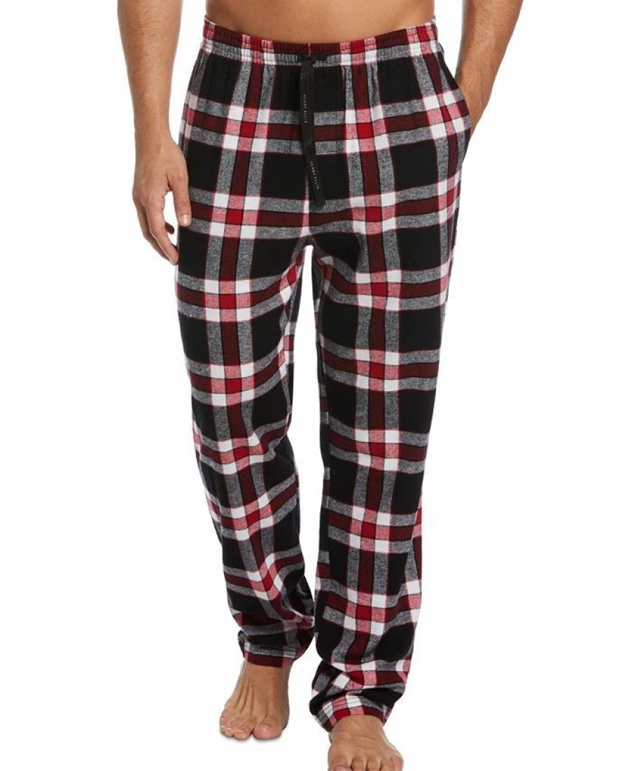 Pajamas & Robes * | Perry Ellis Portfolio Men'S Windowpane Plaid Flannel Pajama Pants