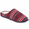 All Men'S Shoes * | Club Room Men'S Fair Isle Fleece-Lined Slippers, Created For Macy'S Red/Navy