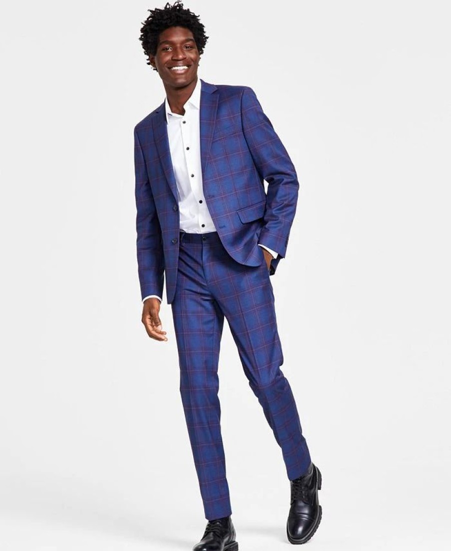 All Men'S Clothing * | Inc International Concepts .N.C. International Concepts Men'S Classic-Fit Tuxedo Shirt & Slim-Fit Plaid Suit Separates, Created For Macy'S