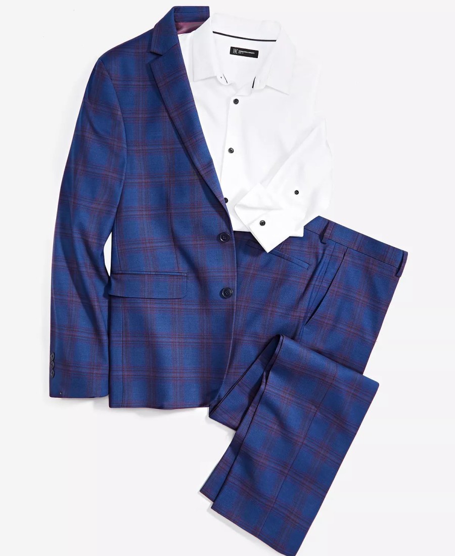 All Men'S Clothing * | Inc International Concepts .N.C. International Concepts Men'S Classic-Fit Tuxedo Shirt & Slim-Fit Plaid Suit Separates, Created For Macy'S