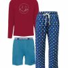 Pajamas & Robes * | Joe Boxer Men'S Super Soft Lounge Top, Pants And Shorts Gift, 3 Piece Set Medium Red