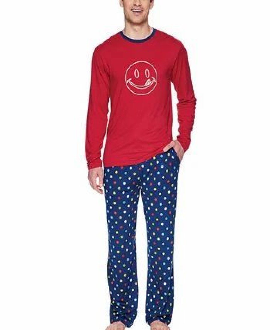 Pajamas & Robes * | Joe Boxer Men'S Super Soft Lounge Top, Pants And Shorts Gift, 3 Piece Set Medium Red