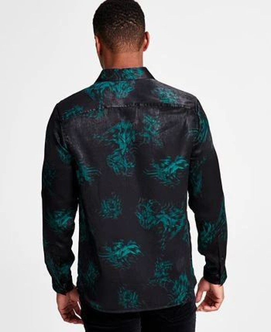 Casual Button-Down Shirts * | Inc International Concepts Men'S Harold Regular-Fit Abstract-Print Shirt, Created For Macy'S Deep Black