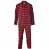 Pajamas & Robes * | Hanes Men'S Flannel Plaid Pajama Set Red, Black Buffalo Check