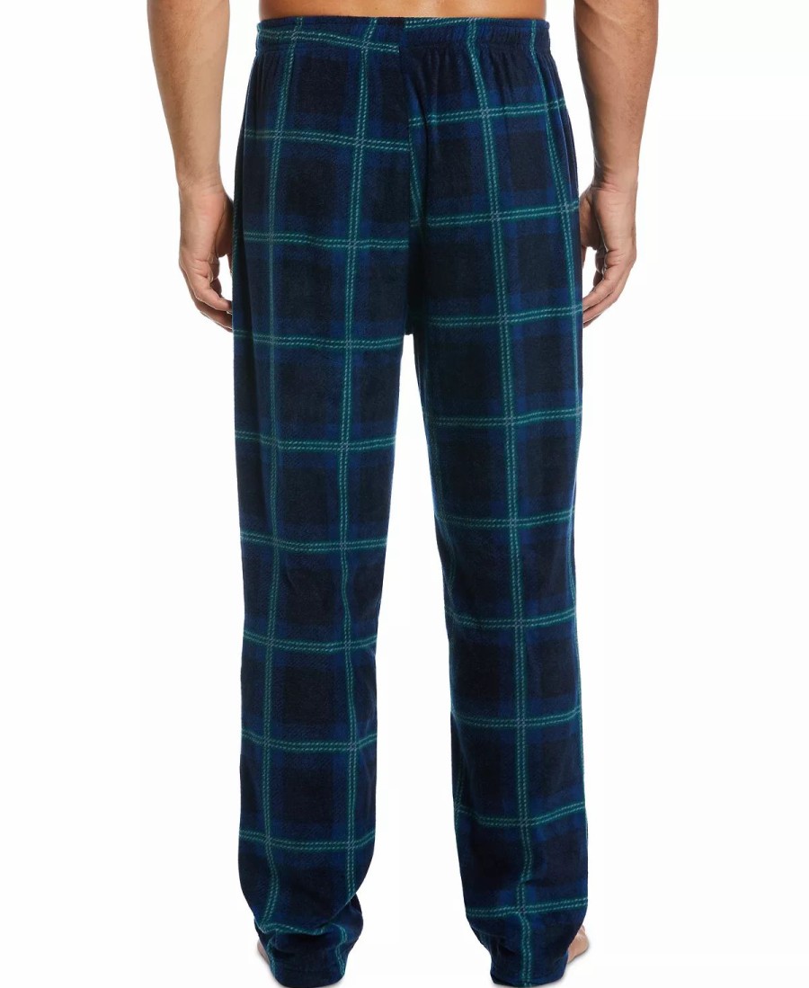 Pajamas & Robes * | Perry Ellis Portfolio Men'S Windowpane Plaid Textured Fleece Pajama Pants