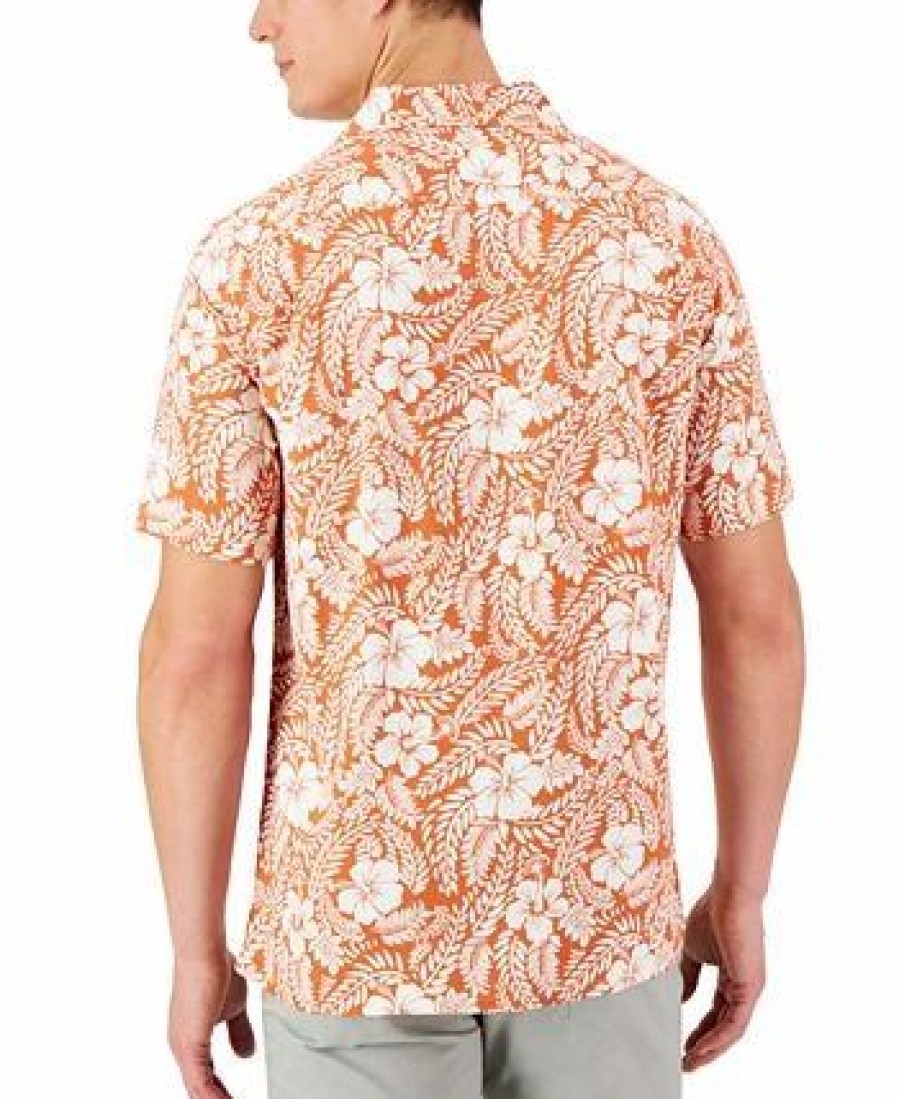 Casual Button-Down Shirts * | Club Room Men'S Short-Sleeve Johnson Floral Silk Shirt, Created For Macy'S