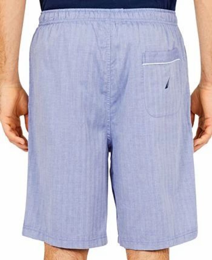 Pajamas & Robes * | Nautica Men'S Sleepwear, Herringbone Short Blue