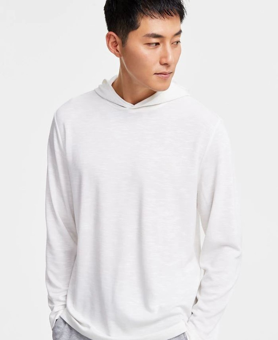 Casual Button-Down Shirts * | Alfani Men'S Pique Slub Hoodie, Created For Macy'S