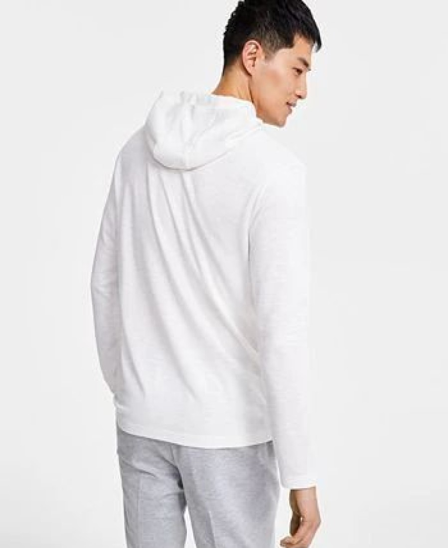 Casual Button-Down Shirts * | Alfani Men'S Pique Slub Hoodie, Created For Macy'S