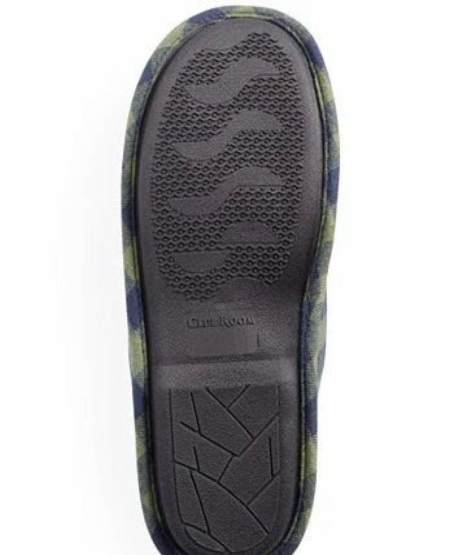 All Men'S Shoes * | Club Room Men'S Plaid Slippers, Created For Macy'S Green/Navy