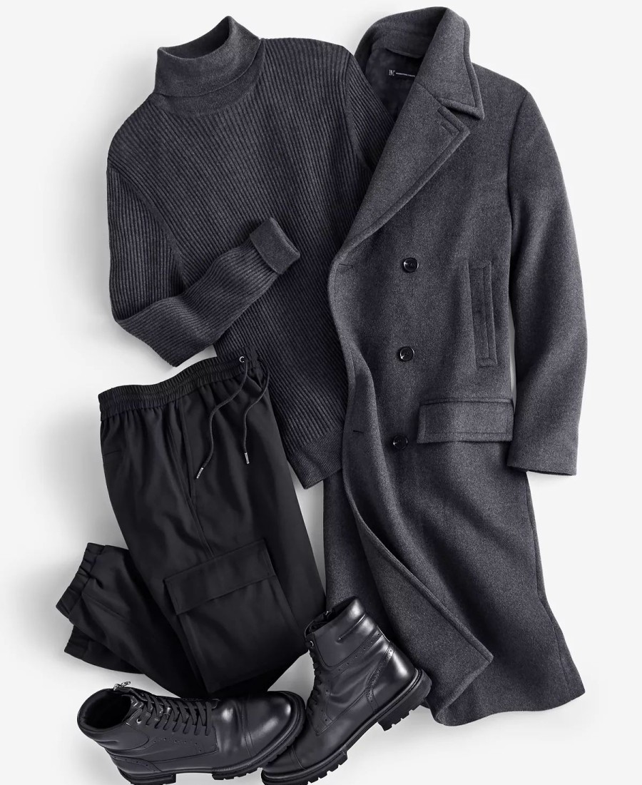 All Men'S Clothing * | Inc International Concepts Men'S Double-Breasted Topcoat, Turtleneck Sweater, & Cargo Jogger Pants, Created For Macy'S