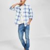 Casual Button-Down Shirts * | Sun + Stone Men'S Brock Classic-Fit Textured Plaid Button-Down Shirt, Created For Macy'S