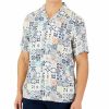 Casual Button-Down Shirts * | Club Room Men'S Rumbie Mixed Medallion Silk Shirt, Created For Macy'S Bright White