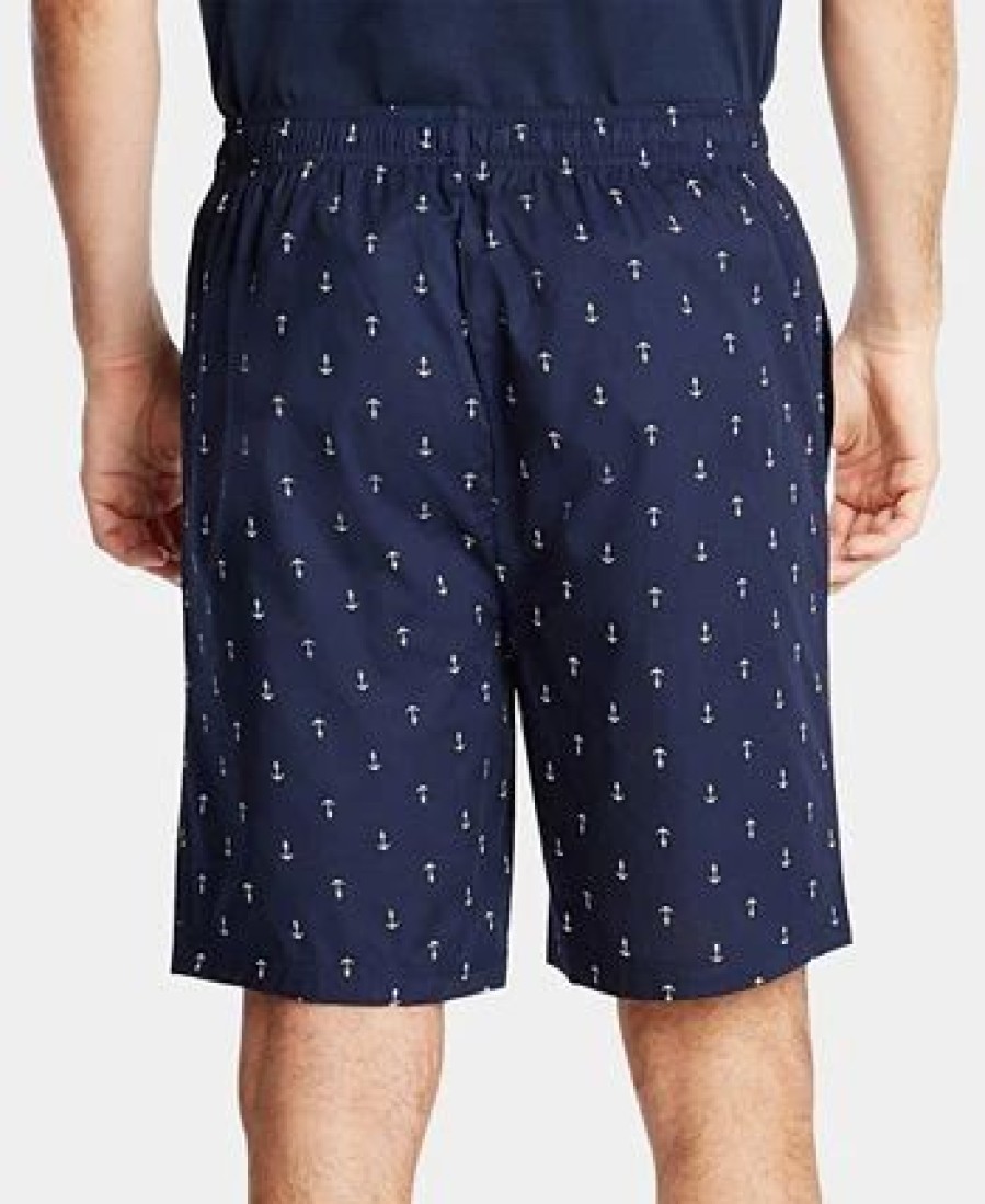 Pajamas & Robes * | Nautica Men'S Cotton Anchor-Print Pajama Shorts Maritime Navy