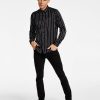 Casual Button-Down Shirts * | Inc International Concepts Men'S Classic-Fit Stripe Satin Button-Down Shirt, Created For Macy'S Deep Black