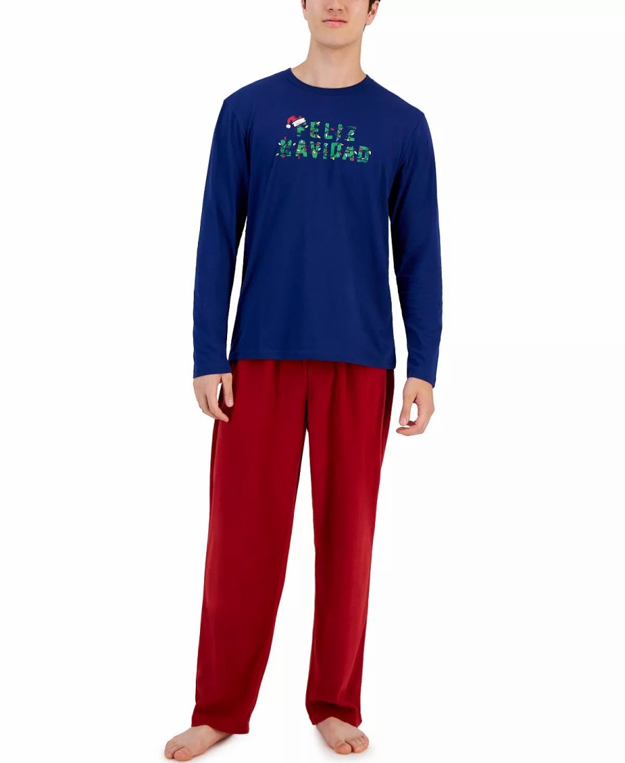 Pajamas & Robes * | Club Room Men'S 2-Pc. Long-Sleeve T-Shirt & Fleece Pant Pajama Set, Created For Macy'S Rich Evergreen