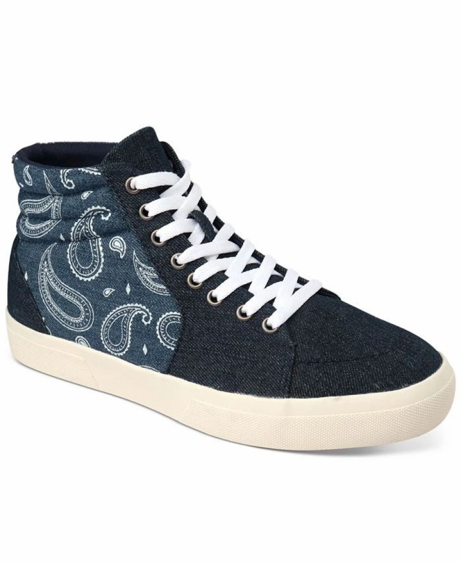 All Men'S Shoes * | Sun + Stone Men'S Jett Paisley High-Top Sneaker, Created For Macy'S Blue Paisley