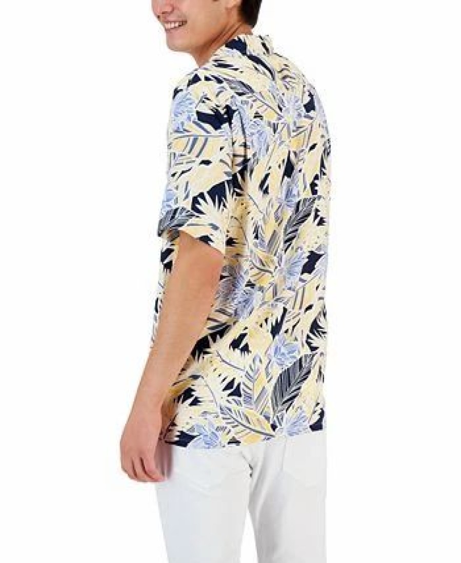 Casual Button-Down Shirts * | Club Room Men'S New Petro Floral-Print Shirt, Created For Macy'S Navy Blue