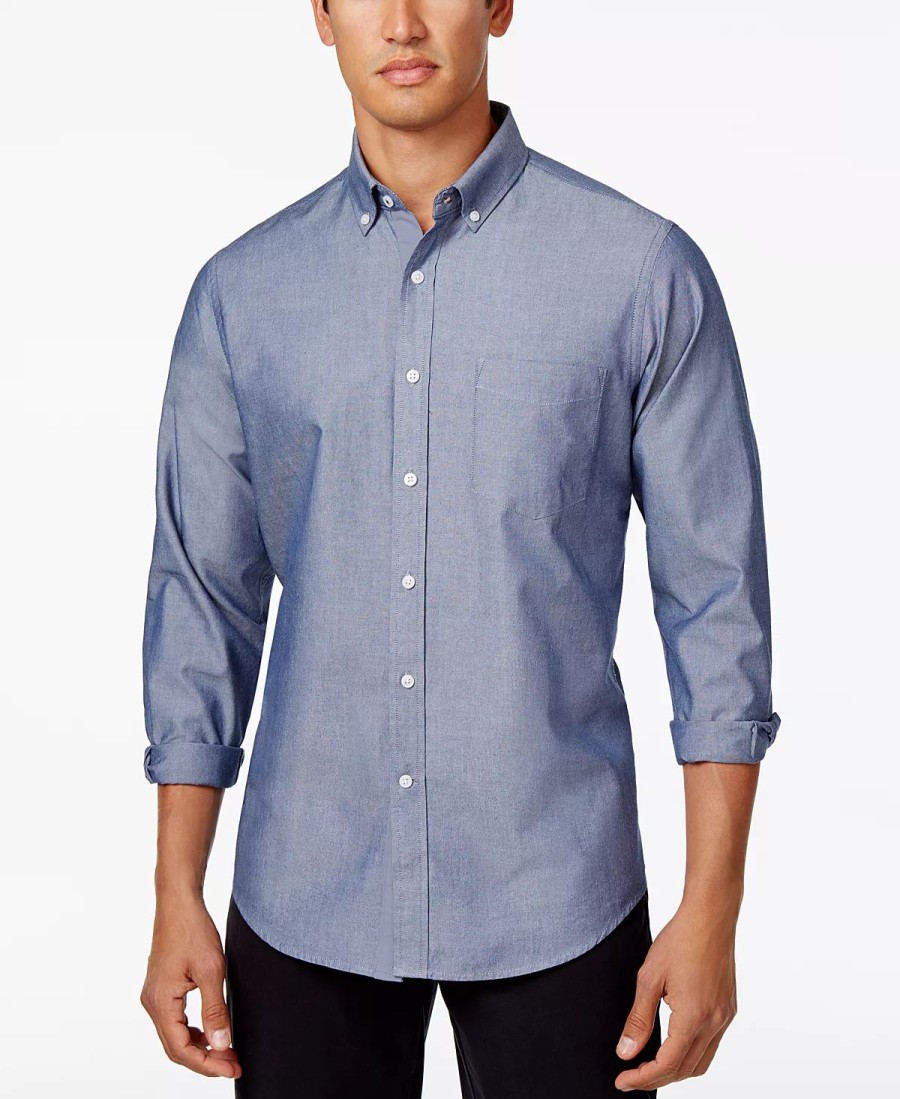 Casual Button-Down Shirts * | Club Room Men'S Solid Stretch Oxford Cotton Shirt, Created For Macy'S