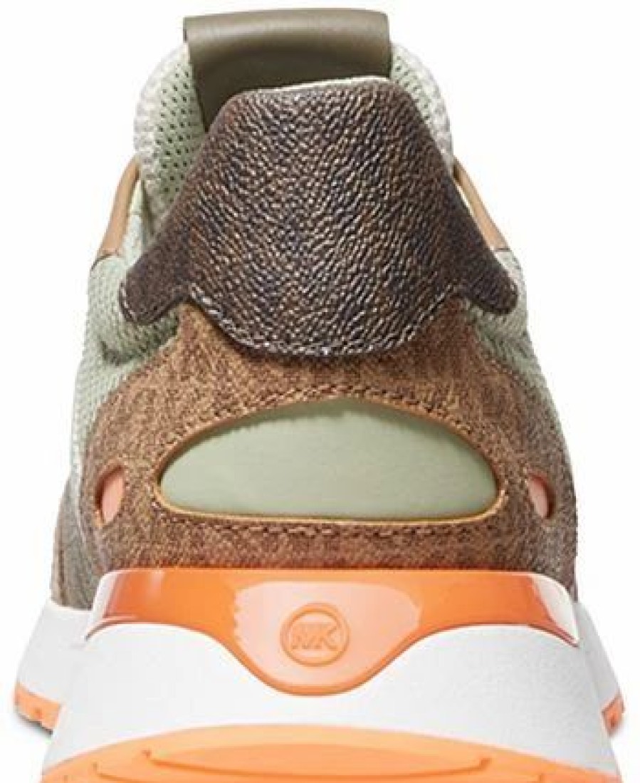 All Men'S Shoes * | Michael Kors N'S Miles Mixed-Media Trainer Sneaker Orange Sprtz