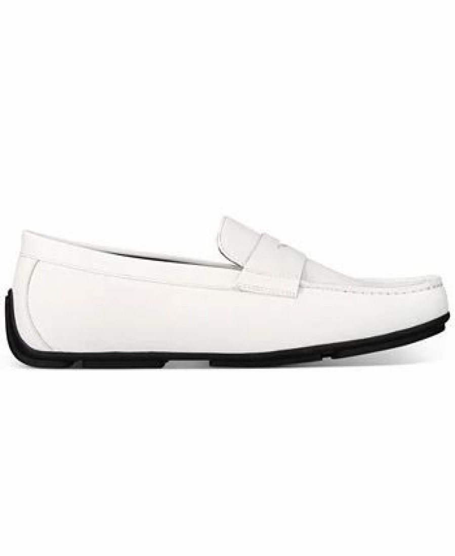 All Men'S Shoes * | Alfani Men'S Iker Penny Driving Loafers, Created For Macy'S White