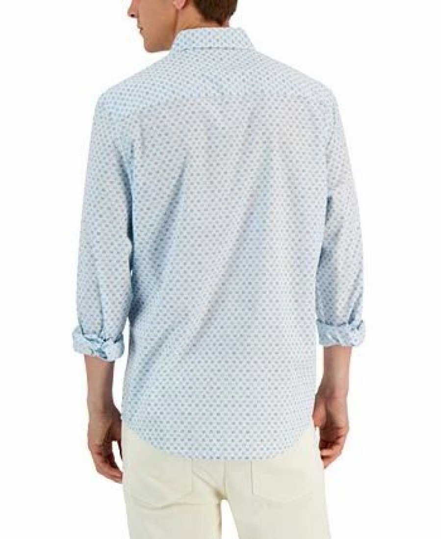 Casual Button-Down Shirts * | Alfani Men'S Ramal Geometric-Print Shirt, Created For Macy'S Sweet Seafoam Combo