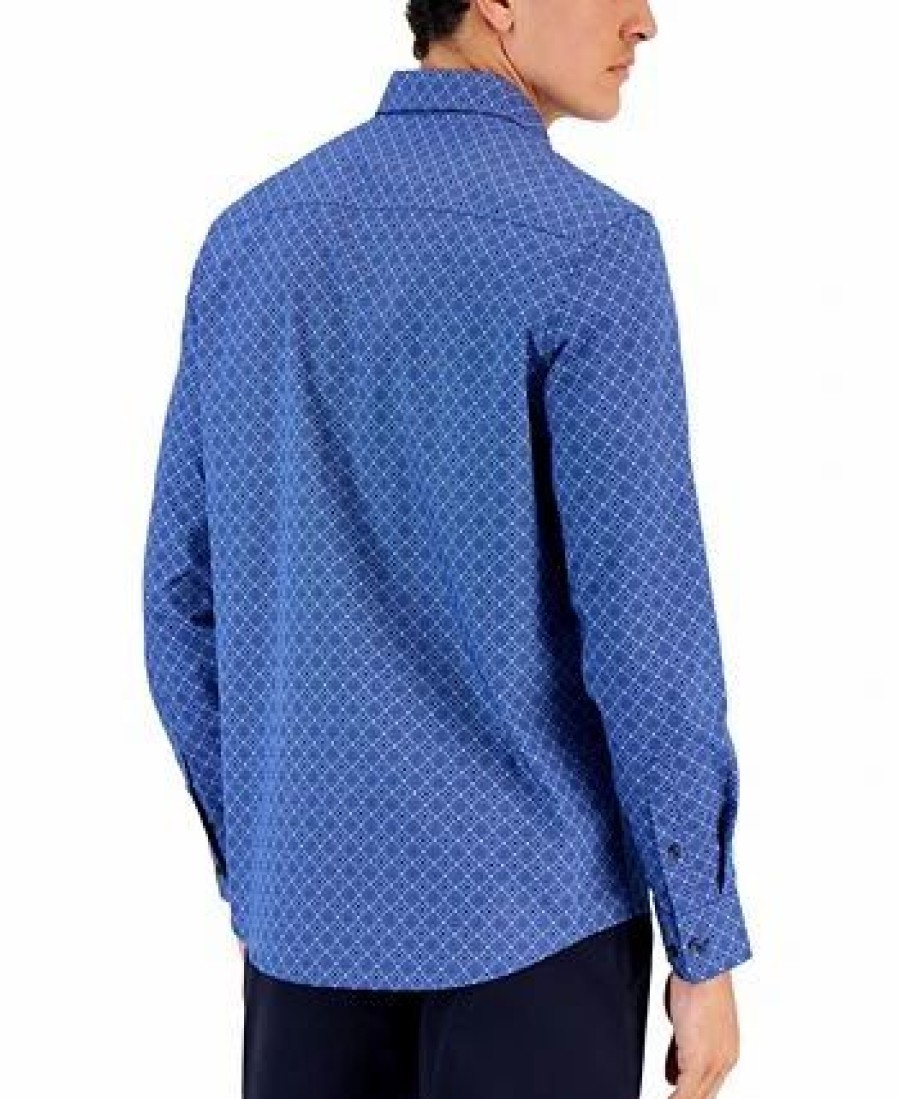 Casual Button-Down Shirts * | Alfani Men'S Bobba Foulard Print Shirt, Created For Macy'S Bellweather Blue