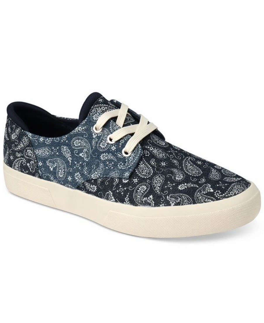 All Men'S Shoes * | Sun + Stone Men'S Kiva Paisley Pattern Lace-Up Sneakers, Created For Macy'S Blue Paisley