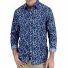 Casual Button-Down Shirts * | Club Room Men'S Long-Sleeve Bold Whisper Shirt, Created For Macy'S Navy Blue Combo