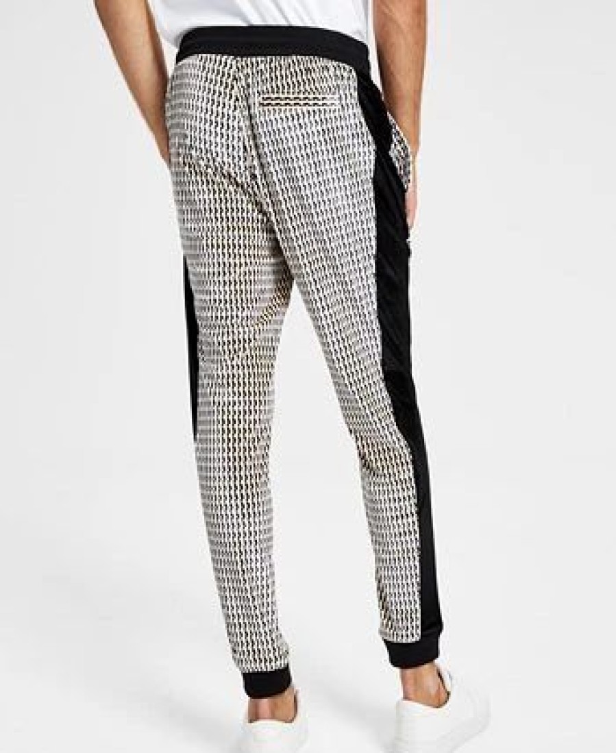 Pants * | Inc International Concepts Men'S Squiggly Lines Printed Drawstring Velour Pants, Created For Macy'S