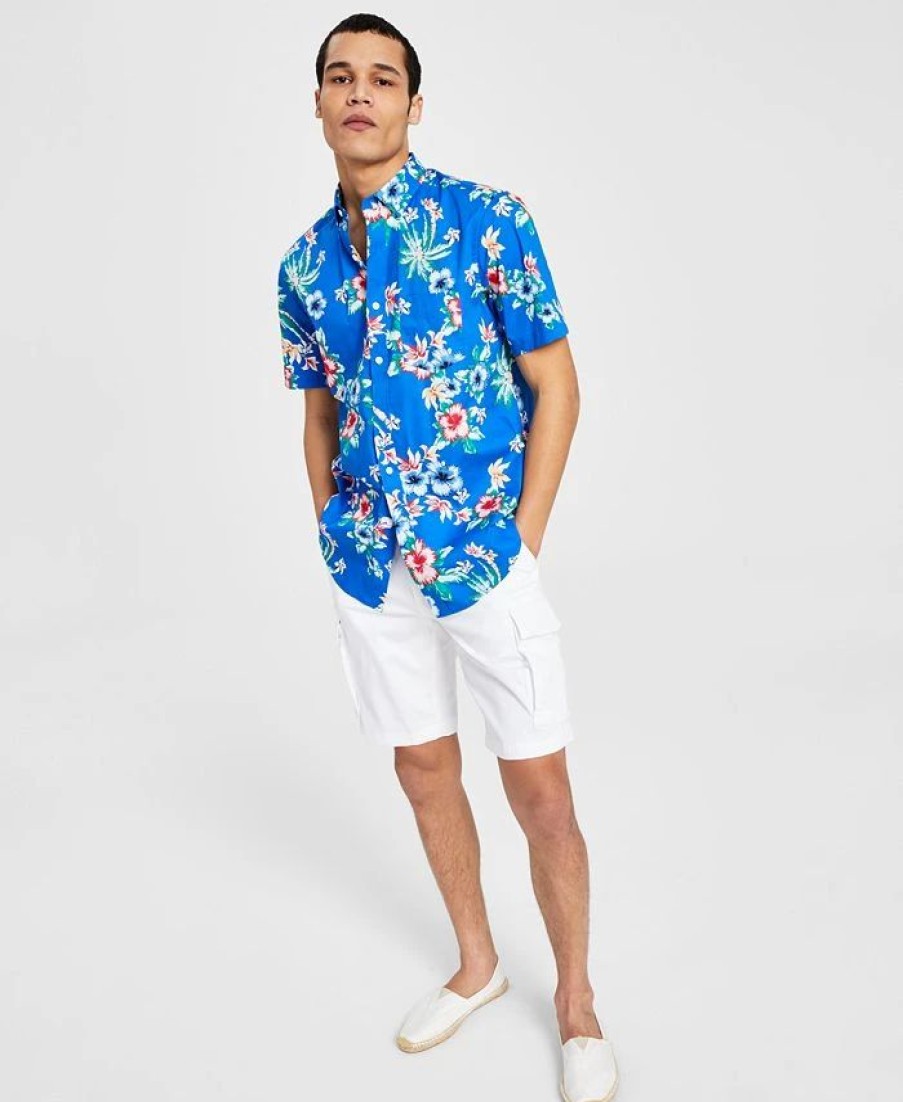 All Men'S Clothing * | Club Room Men'S Tropical Poplin Shirt & Cargo Shorts, Created For Macy'S