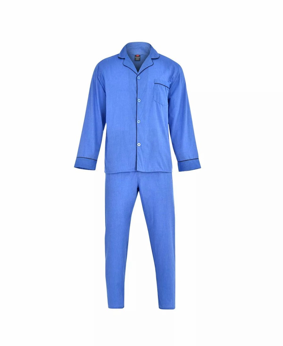 Pajamas & Robes * | Hanes Platinum Men'S Cvc Broadcloth Pajama Set