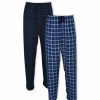 Pajamas & Robes * | Hanes Platinum Men'S Flannel Sleep Pant, 2 Pack Blue Plaid And Blackwatch Plaid