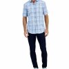 Casual Button-Down Shirts * | Alfani Men'S Short-Sleeve Tillo Plaid Shirt, Created For Macy'S Sweet Seafoam