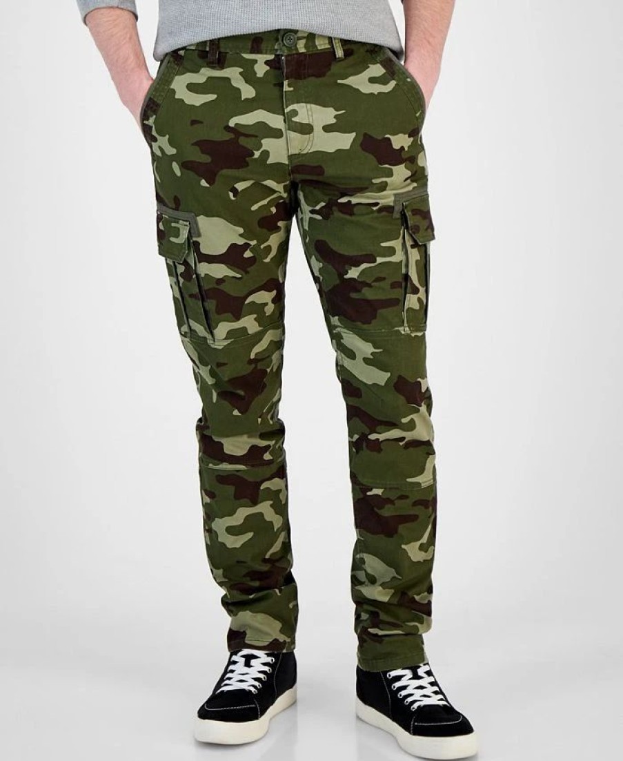 Pants * | Sun + Stone Men'S Trad Camo Morrison Cargo Pants Simple Sage Combo