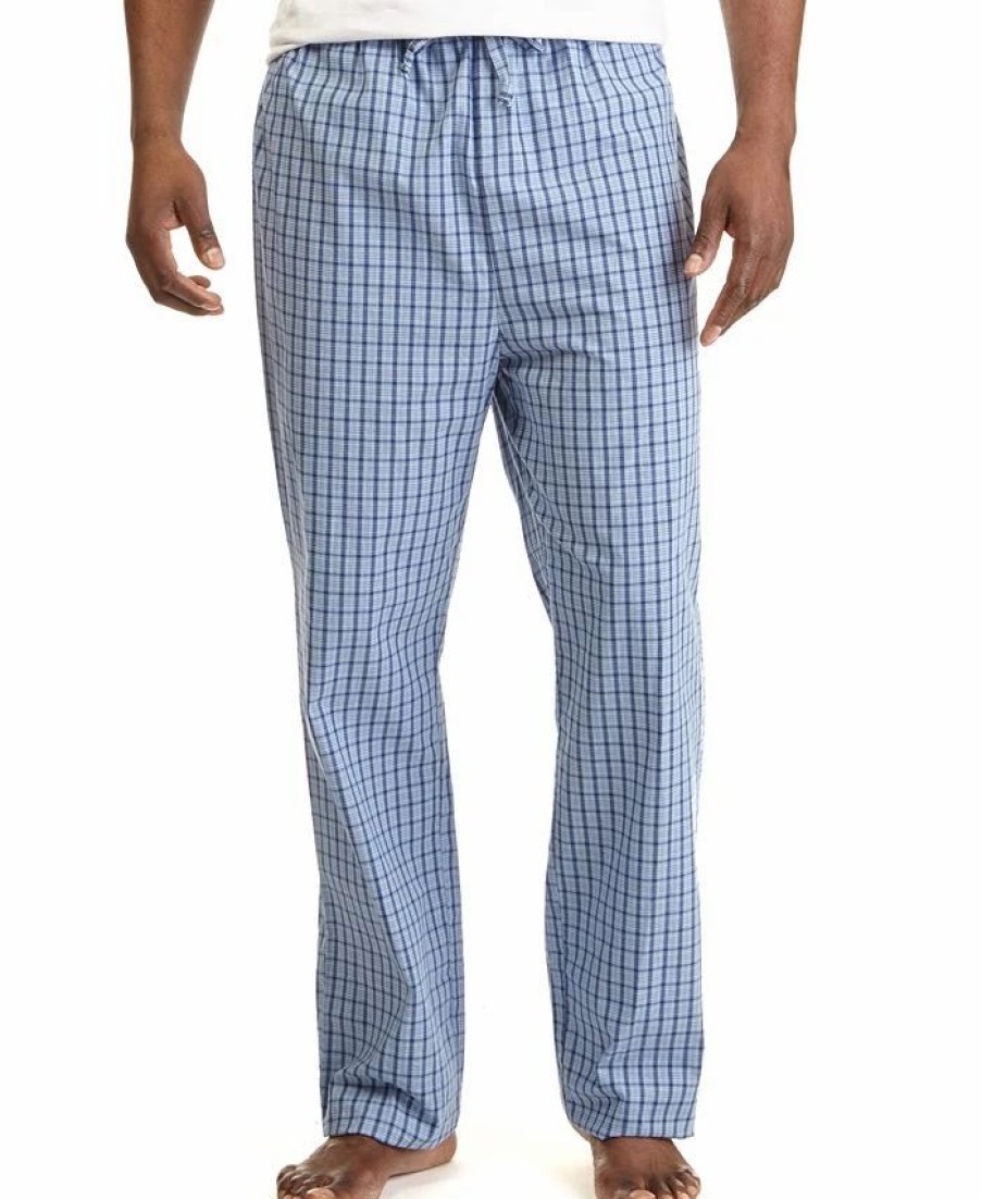 Pajamas & Robes * | Nautica Men'S Woven Plaid Pajama Pants Cornflower Blue