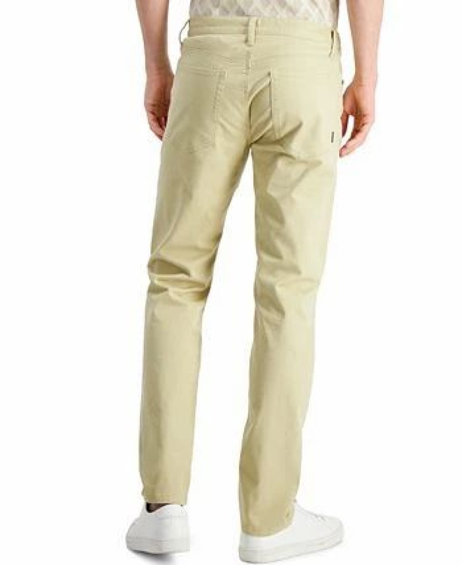 Pants * | Alfani Men'S Five-Pocket Straight-Fit Twill Pants, Created For Macy'S